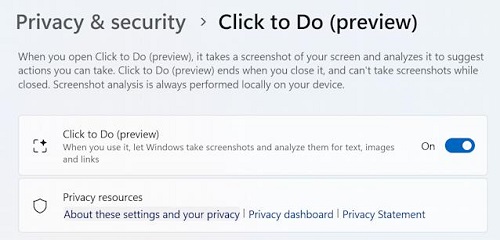 Windows 11 Click to Do
