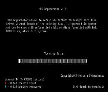 hdd regenertor- szoftveres merevlemez javts