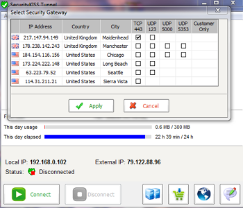 securitykiss szerver belltsok